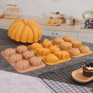 Moderne Minimalistische Herfstoogst Serie Pompoenbladeren Siliconen Mal Food Grade Siliconen Gemakkelijk Om Zelfgemaakte Cakevorm Vrij Te Geven