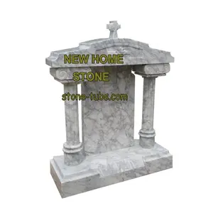 Natural Stone tomb headstone Tombstone Carrara White Marble Grave Monument gravestone