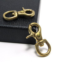 Mousqueton pivotant en laiton massif, petite et moyenne taille, accessoires pour laisse et collier de chien, clips à déclenchement en laiton poli