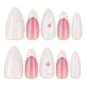 3896 <span class=keywords><strong>Faux</strong></span> Ongles Roses Doux Effet 3D Cerise <span class=keywords><strong>Fraise</strong></span> Amande à Coller – Ongles Artificiels Personnalisables OEM ODM - Product Image 5