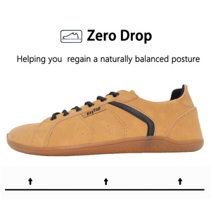 รองเท้าหัวกว้างแบบมินิมอล หนังกลับ ทรง Zero Drop สำหรับผู้ชาย สไตล์เรโทรสุภาพบุรุษ รองเท้าลำลองแบบ Barefoot - Product Image 5