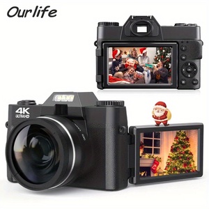 4K 48MP Vlogging Câmera de Vídeo 16x Zoom Digital Anti-Shake Compact vlog para viajar com tela filp de 180 graus - Product Image 1