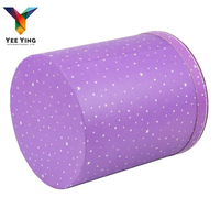 Boîte Cadeau de Rangement Violette, Boîte Circulaire en Papier, Décoration Souvenir Florale pour les Fêtes, Boîte d'Emballage de Rangement