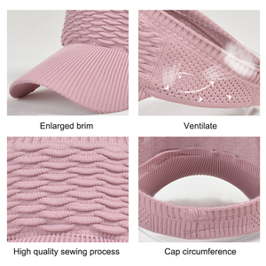 Summer Long Brim Uv Sun Visor Hat Outdoor Sports Luxury Women Elastic Fabric Custom Wear Hat - Product Image 3