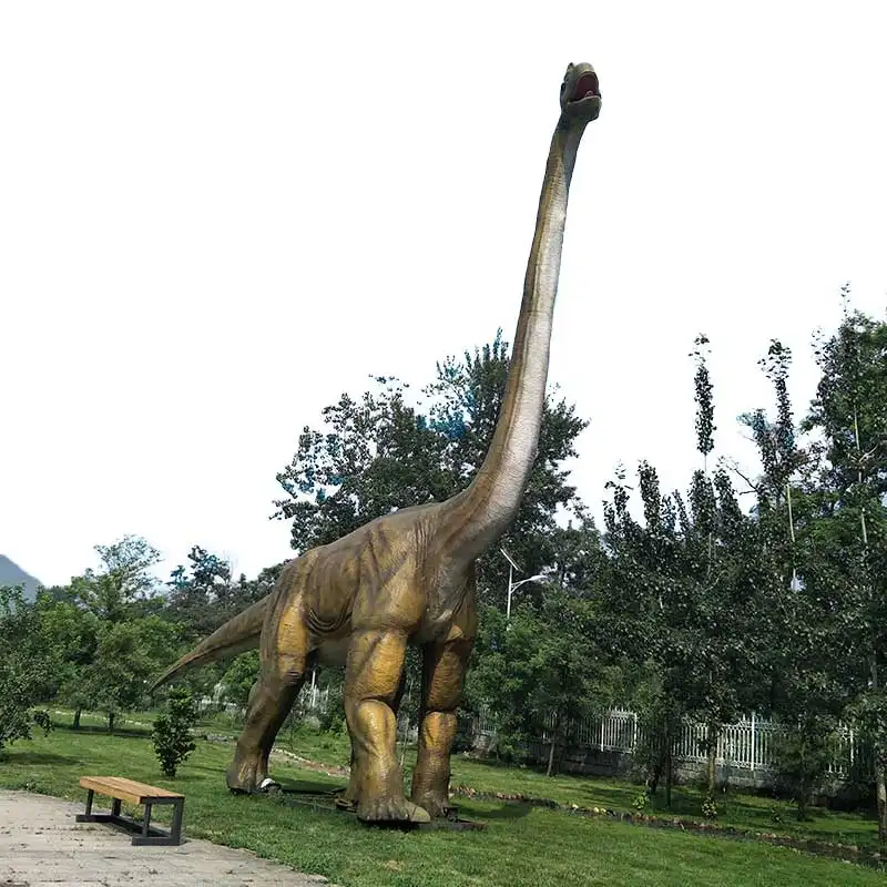 Dinosaurus Robot Berjalan Besar Kerah Panjang untuk Taman Hiburan