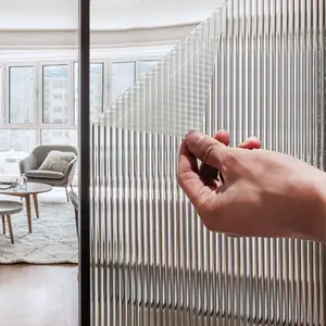 Reeded Window Film Privacy Transparent Window Glass Films Decoration for Buildings