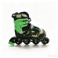 Patins à roulettes d'extérieur vert camouflage militaire avec 4 roues en PU pour une protection intégrale et une sécurité accrue lors de la patinage