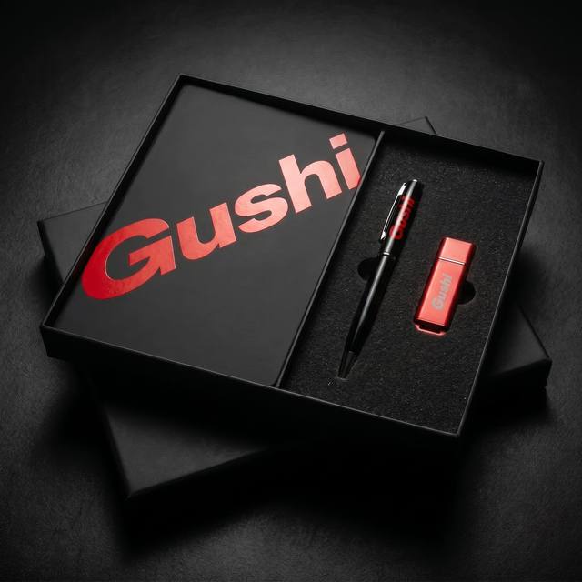 Luxury Custom Logo Printed Corporate Promotional Gift Set Personalized Stationery Notebook Pen USB Box for Executive Gift
