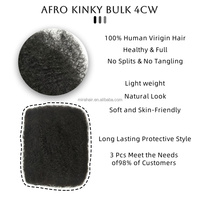 Vente en gros 12A Brésilien 100% Naturel 4C 4CW Afro Crépus Bouclés Cheveux Humains en vrac Crochet Micro Twist Tresses Dreadlocks Extensions