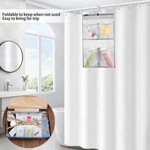 Mesh <b>Shower</b> Organizer 4 Pockets Quick Dry Hanging <b>Caddy</b> Bathroom Storage For Toiletries With Rotating <b>Hanger</b> - Product Image 5