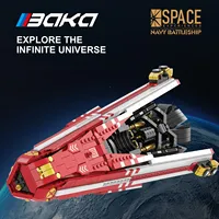 BaKa Space Battleship Series Spaceship Fighter MOC Model Bricks Kits Décoration de bureau Jouets DIY pour enfants Cadeaux Ensembles de blocs de construction