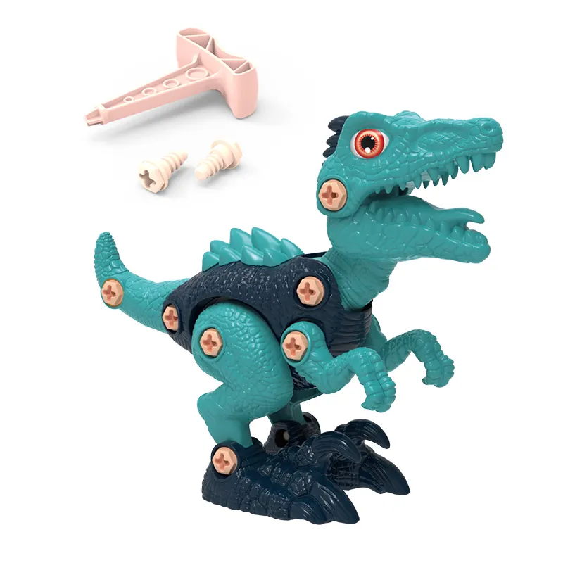 Vente directe d'usine OEM ODM velociraptor démonter les dinosaures bloc assemblage jouet dinosaure assemblé jouets en plastique