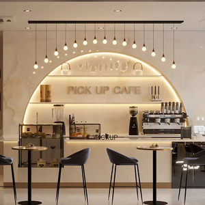 Comptoir de bar en marbre moderne pour café, mobilier de restaurant sur mesure, décoration intérieure, design 3D pour café - Product Image 2