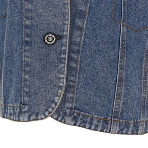 OUDINA Nouveaux Styles <span class=keywords><strong>Sans</strong></span> Manches Couleur Contrastée Épaulettes Coton Gilet Vestes Blazer Femmes Denim <span class=keywords><strong>Veste</strong></span> - Product Image 5