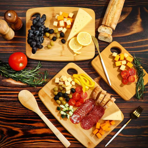 Un ensemble <span class=keywords><strong>de</strong></span> trois planches à découper en bambou, grandes, moyennes et petites, séparation des aliments crus et cuits - Product Image 4