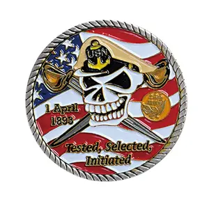 Fornecedor de moedas dos EUA estampado personalizado com logotipo de moeda de desafio esmaltada de alta qualidade moeda colecionável da Marinha dos EUA Air Marine