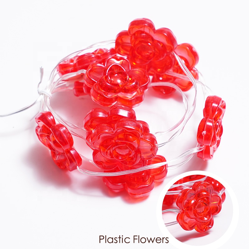 MY05114 PVC coated wire lightRed flower_Taizhou Arts and