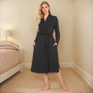 Hoogwaardige damesbadjas in lange stijl met lange mouwen, comfortabele pyjama voor dames, plus size shapers - Product Image 1