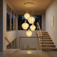 Lustre suspendu en tissu pour salon intérieur, style moderne, idéal pour loft et escalier, fabriqué à Zhongshan