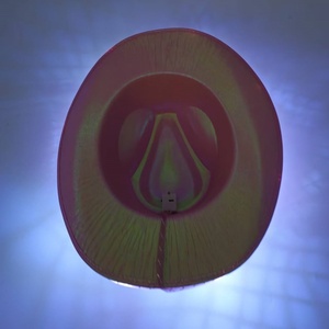 LED <b>Light</b> Cowboy <b>Hat</b> Multicolor Flashing <b>Lights</b> Holographic Adjustable Travel Party <b>Hat</b> Halloween Rave Stage Performance - Product Image 4