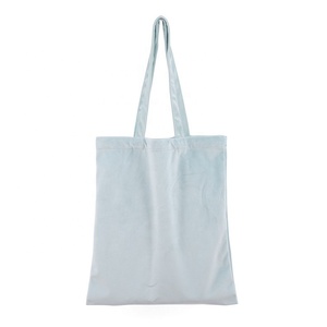 Sac fourre-tout en velours en gros 34x39cm, grand sac cadeau élégant, sac de courses réutilisable uni pour filles, sac à main - Product Image 5