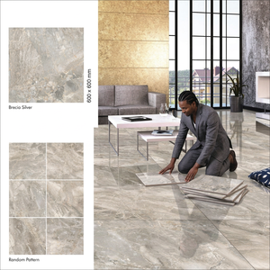Baldosas de Porcelana con Efecto Mármol Natural Breccia, 600x600mm, Revestimiento Cerámico Esmaltado - Product Image 2