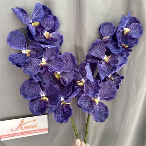KEWEI 172 Orquídeas Artificiales Púrpura Oscuro Orquídea <span class=keywords><strong>Vanda</strong></span> Phalaenopsis Real Touch Látex Orquídeas Naturales - Product Image 4