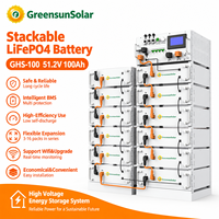 Sistem Penyimpanan Energi Baterai Tegangan Tinggi GreensunSolar GHS-100 51.2V 100Ah LiFePO4 yang Dapat Ditumpuk dengan Smart BMS WiFi