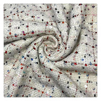 Tissu bouclé en tweed à carreaux 100% polyester avec paillettes multicolores pour blazer, manteau, gilet, robe, chapeau, sac et accessoires pour femmes, sur mesure