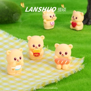 Figuras de Osos de Dibujos Animados en Miniatura de Resina Lanshuo, Lindas Figuras de Animales para Decoración del Hogar, Regalo Artesanal, Paquete Mixto de Colores Aleatorios - Product Image 1