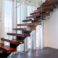 Kit d'escalier en forme de U en bois préfabriqué Prima Modern Single Stringer Escaliers droits d'intérieur durables pour appartements