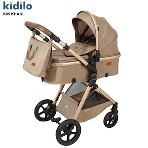รถเข็นเด็ก<span class=keywords><strong>แบบ</strong></span>ปรับได้ Kidilo K05 รุ่นสองที่นั่ง โครงสร้างอลูมิเนียมอัลลอยด์ ดีไซน์สูง ทันสมัย พร้อมที่จับแบบปรับกลับด้านได้ พับเก็บได้ น้ำหนักเบา ปรับเอนนอนได้ - Product Image 4
