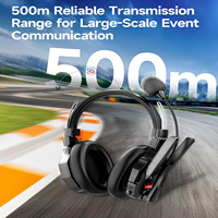 Système d'intercom sans fil SYNCO XTalk XMax9 léger, double oreillette, full-duplex, 2,4 GHz, avec microphone à condensateur, portée 500 m, pour spectacles en direct