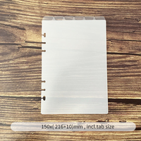 A5 Frost Top Tab Divisor Planner Carpeta de hojas sueltas Páginas de repuesto de plástico PP con 6 agujeros