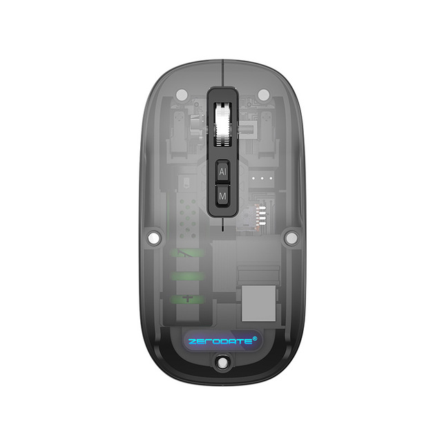 AI Smart Ergonomic Laptop USB Transparent Wireless Mouse V16 Voice Translation Content Creation Powered Multiple AI Models