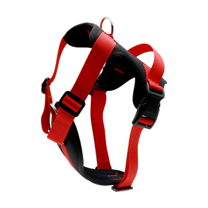 สายรัดอกสุนัขแบบปรับได้ บุนวม ไนลอน สีแดงดำ แบบหัวเข็มขัด ดีไซน์เรียบง่าย สำหรับสุนัข - Product Image 1