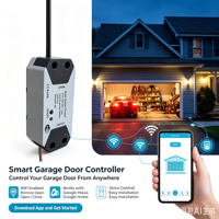 Wofea WG088 Contrôleur intelligent d'ouverture de porte de garage WiFi, application Tuya Smart Life, accès à distance, pas besoin de hub