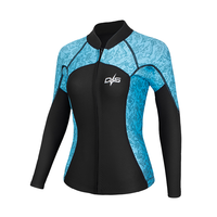 DIVESTAR setelan pakaian selam Neoprene wanita, jaket atasan panjang untuk berenang menyelam berselancar 3mm