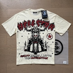 เสื้อยืดแขนสั้นวินเทจลายพิมพ์ Hell and Star ทรงหลวม ยูนิเซ็กซ์ น้ำหนัก 260 กรัม ผ้าฝ้ายถัก 100% แฟชั่นลำลอง พิมพ์ลายตัวอักษร - Product Image 5