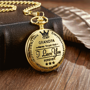 Mots personnalisés à mon fils mari grand-père montres de poche <span class=keywords><strong>Vintage</strong></span> chiffre romain affichage pendentif taille chaîne Quartz <span class=keywords><strong>montre</strong></span> de poche - Product Image 4