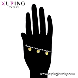 76069 Xuping 2020 di colore rodio cristalli, perline e campana <span class=keywords><strong>con</strong></span> ciondolo a mano braccialetto - Product Image 6