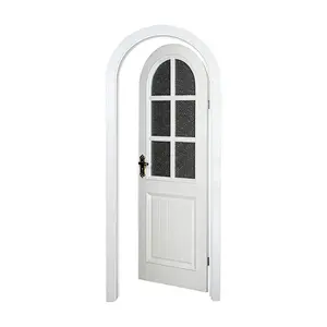 Rustic Style Arch Solid Wood Door Composite Wood Arch Top Door Arch Shape American Solid Front Main Entrance Door