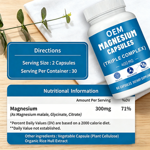 Suplemento de <span class=keywords><strong>Magnesio</strong></span> de Marca Privada, <span class=keywords><strong>Complejo</strong></span> de Vitaminas, Citrato de <span class=keywords><strong>Magnesio</strong></span>, Glicinato, Cápsulas de <span class=keywords><strong>Magnesio</strong></span> de 500 mg - Product Image 2