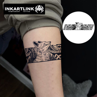 Autocollant de tatouage INKARTLINK pour le corps, autocollant de tatouage en papier, renard de la forêt, imperméable, écologique, longue durée, 15 jours, en vrac