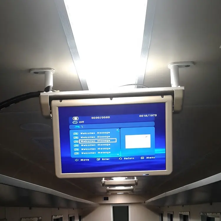 Monitor da tetto con struttura completamente motorizzata da 21.5 pollici ingresso 1AV DC24V da soffitto TV sistema di lettori Smart Multimedia