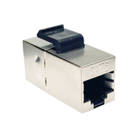 RJ45 암형 2 LAN 이더넷 케이블 분배기 인라인 커플러 플러그 연장기 구리 접점 아연 합금 하우징 IP40 직사각형 12V
