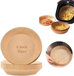 Parchment Food Grade Wholesale Air Fryer Paper <b>Liners</b> Kitchen Essentials Easy Cleaning Round Disposable Mat 1 Per Kit - Product Image 1