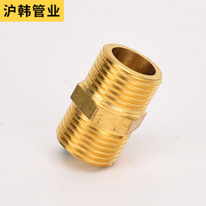 Conector de latón de doble rosca macho de 1/2 pulgada para tubería de agua de igual diámetro, adaptador de manguera de fontanería - Product Image 2