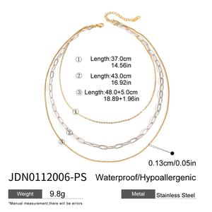 <span class=keywords><strong>JoJo</strong></span>, cadena de clavícula de tres capas para mujer, joyería de acero inoxidable, luz de lujo, gama alta, oro, transfronterizo, europeo, americano, de moda - Product Image 6
