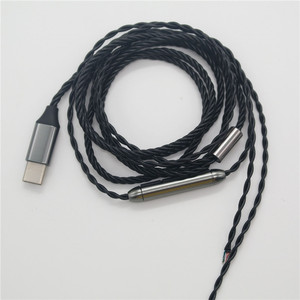 Cable de audio trenzado tipo C de 3,5 mm, cable de cobre chapado en plata ajustable para adaptador de auriculares de teléfono móvil - Product Image 1